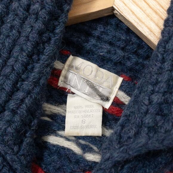 Vintage Moda Int’l Wool Snowflake Cowichan Sweater S - Picture 5 of 5